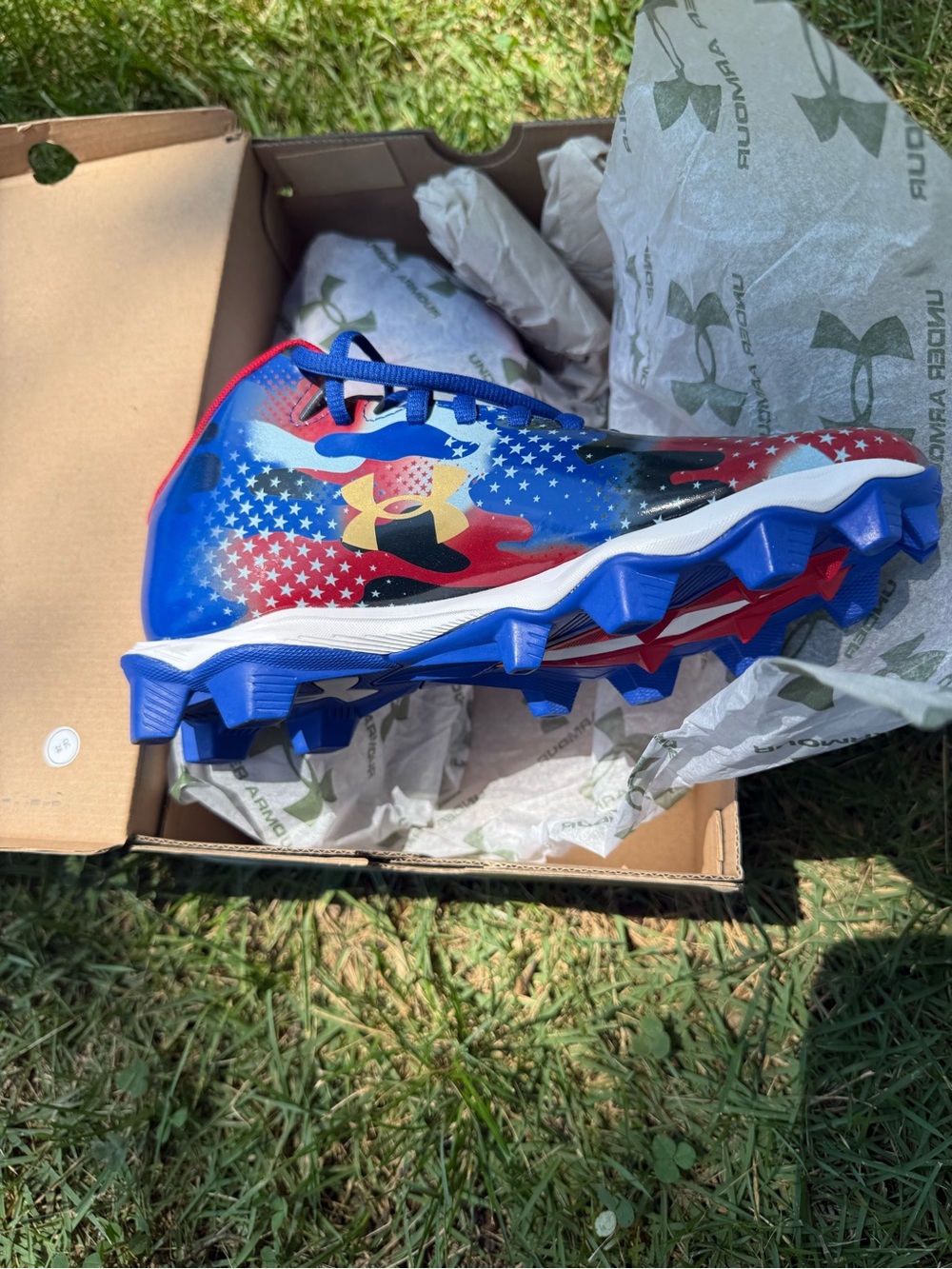 Under Armour Kids Sneakers - Red Blue White Stars Youth 5